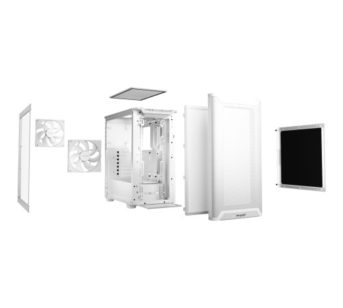 Корпус ПК без блока питания/ Case be quiet! PURE BASE 501 Airflow Window, Midi-Tower, TG, 2x140mm, 2xUSB-A 3.2, 1xUSB 3.2 Type-C, ATX, mATX, mITX White