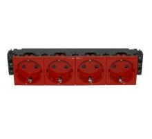 Mosaic Розетка 8М 4х2К+З нем. ст., красн.