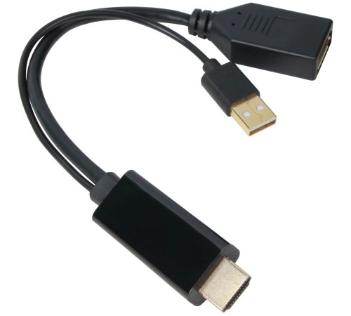 Кабель-переходник/ Кабель-переходник HDMI(M) +USB---> DP(F) 0.15m 4K*60Hz VCOM<CG599E> Кабель-переходник/ Кабель-переходник HDMI(M) +USB---> DP(F) 0.15m 4K*60Hz VCOM<CG599E>