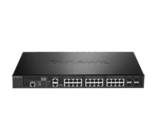 Управляемый коммутатор с 20 портами 10GBase-T и 4 комбо-портами 10GBase-T/SFP+/ Managed L2+ Stackable Switch 20x10GBase-T, 4xCombo 10GBase-T/SFP+, CLI, 1000Base-T Management, RJ45 Console, mini-USB Console, USB, Alarm RJ-45, Dying Gasp