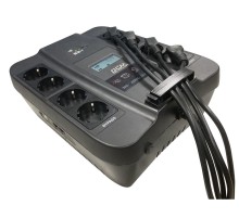 ИБП SPD-550U LCD, линейно-интерактивный, цифровой дисплей,  550 ВA, 330 Вт, 4 евророзетки с резервным питанием, 4 евророзетки с фильтрацией, USB,  защита RJ45/RJ11, батарея свинцово-кислотная 12В 7.2Ач, ШхГхВ 285х232х103мм, 6.8 кг/ UPS SPD-550U LCD, line-