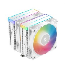 Кулер для процессора DEEPCOOL AG620 WH ARGB V2 LGA20XX/1700/1200/115X/AM5/AM4 (9шт/кор, TDP 260W, PWM, ARGB DUAL Fan 120mm, 6 тепл. трубок, белый) RET (R-AG620-WHAMMN-GJD)