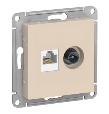 ATLASDESIGN РОЗЕТКА двойная ТВ + компьютерная RJ45, кат. 5Е, БЕЖЕВЫЙ