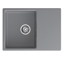 Кухонная мойка GRANFEST URBAN 668L dark gray 1-чаша+крыло 680*490мм, монтаж: врезной, материал: кварц, цвет: темно-серый