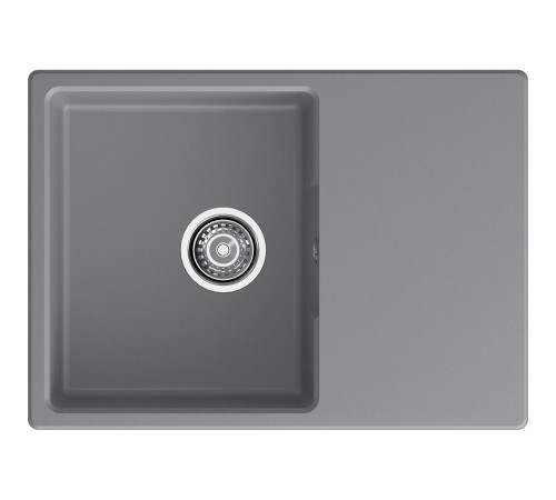 Кухонная мойка GRANFEST URBAN 668L dark gray 1-чаша+крыло 680*490мм, монтаж: врезной, материал: кварц, цвет: темно-серый Кухонная мойка GRANFEST URBAN 668L dark gray 1-чаша+крыло 680*490мм, монтаж: врезной, материал: кварц, цвет: темно-серый