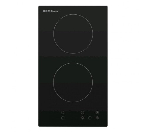 Электрическая домино HOMSair/ Варочная панель домино, электрическая, 290х510х50 мм, сенсорное управление, 2 конфорки, стеклокерамика, дисплей, таймер, автоматическое выключение, блокировка панели, 9 степеней нагрева, черный цвет