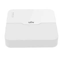  Uniview Видеорегистратор IP 4-х канальный 4K с 4 PoE портами; Входящий поток на запись до 64Мбит/с; Поддерживаемые форматы сжатия:  Ultra 265/H.265/H.264; Запись: разрешение до 4K; HDD; 1 SATA3 до 6Тб