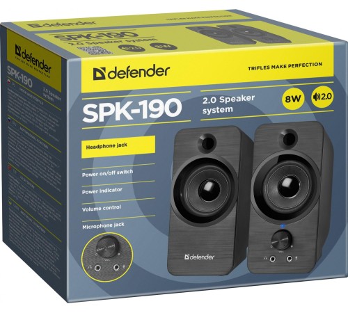 Defender Акустическая 2.0 система SPK-190 черный, 8 Вт, питание от USB