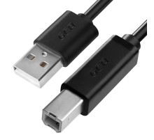 GCR Кабель 0.5m USB 2.0, AM/BM, черный, 28/28 AWG, экран, армированный, морозостойкий, GCR-51563