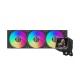 Система охлаждения/ Water Cooling System PCCooler GT360 ARGB Display BK (310W, 360mm, LED temp., Black, ARGB/ Fans: 3x120mm, 99CFM, 41.5dBA, 3000RPM/ Pump height 85mm, 15dBA, 2600RPM, Rad thickness 27mm/ S: 1851, 1700, 1200, 115X, AM5, AM4)