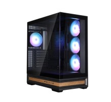 корпус ZALMAN P40 NAMU, ATX, BLACK, WINDOW, WOODEN ELEMENTS, 2xCombo(2.5” or 3.5”), 1xUSB TYPE-C, 2xUSB3.0, SIDE 3x120mm ARGB, REAR 1x120mm ARGB