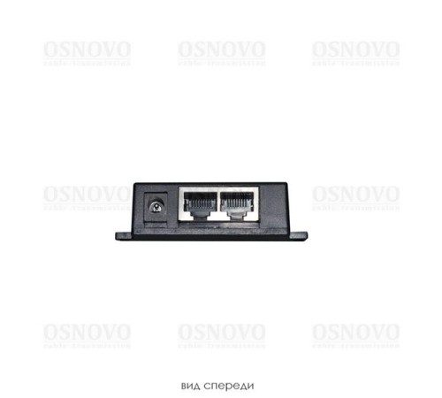 Пассивный PoE-инжектор OSNOVO Midspan-1/P1 Пассивный PoE-инжектор/PoE-сплиттер. Предназначен для питания оконечных сетевых устройств. Напряжение PoE - до 57V(конт. 4,5 (+), 7,8 (-)). Fast Ethernet. Максимальный ток - 1A. По
