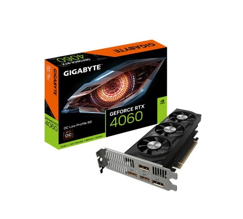 Видеокарта/ VGA GIGABYTE NVIDIA GeForce RTX 4060 OC Low Profile 8G 8GB, GDDR6/128-bit, PCIe 4.0, 2xHDMI 2.1, 2xDP, 2-slot
