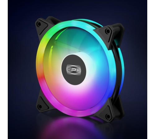Кулер для корпуса/ Case Cooler PCCooler F3 T120 ARGB BK (120x120x25mm, 4-pin PWM, ARGB, 46CFM, 21.6dBA, 1800RPM, Black) Кулер для корпуса/ Case Cooler PCCooler F3 T120 ARGB BK (120x120x25mm, 4-pin PWM, ARGB, 46CFM, 21.6dBA, 1800RPM, Black)