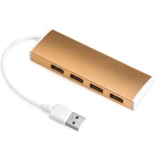 Greenconnect USB 2.0 Разветвитель GCR-UH214BR на 4 порта  0,15m , Bronze
