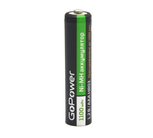 Аккумулятор бытовой GoPower HR03 AAA BL2 NI-MH 1100mAh (2/20/320) блистер (2 шт.)