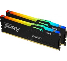 Память оперативная/ Kingston 64GB 5200MT/s DDR5 CL40 DIMM (Kit of 2) FURY Beast RGB XMP
