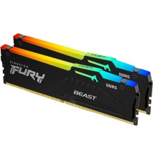 Память оперативная/ Kingston 64GB 5200MT/s DDR5 CL40 DIMM (Kit of 2) FURY Beast RGB XMP