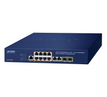 коммутатор/ PLANET GS-4210-8P2C IPv4/IPv6, 8-Port Managed 802.3at POE+ Gigabit Ethernet Switch + 2-Port 10/100/1000Mbps RJ45 + 2-Port 100/1000X SFP (120W PoE Budget, 250m Extend mode, supports CloudViewer app, MQTT and cybersecurity features)