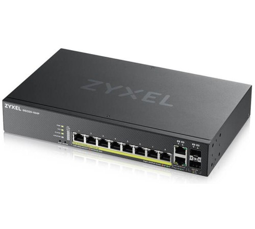 Коммутатор L2 коммутатор PoE+ Zyxel NebulaFlex Pro GS2220-10HP, rack 19", 8xGE PoE+, 2xCombo (SFP/RJ-45), бюджет PoE 180 Вт