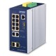 коммутатор/ PLANET IP30 Industrial L2+/L4 8-Port 1000T 802.3at PoE + 2-Port 10/100/1000T + 2-Port 100/1000X SFP Full Managed Switch (-40 to 75 C, dual redundant power input on 48~56VDC terminal block, DIDO, ERPS Ring, 1588, ONVIF, Cybersecurity features)