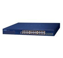 коммутатор/ PLANET Layer 3 24-Port 10/100/1000T 802.3at PoE + 4-Port 10G SFP+ Stackable Managed Switch (370W PoE budget, Hardware stacking up to 8 units, hardware-based Layer 3 IPv4/IPv6 Routing and VRRP, supports ERPS Ring)