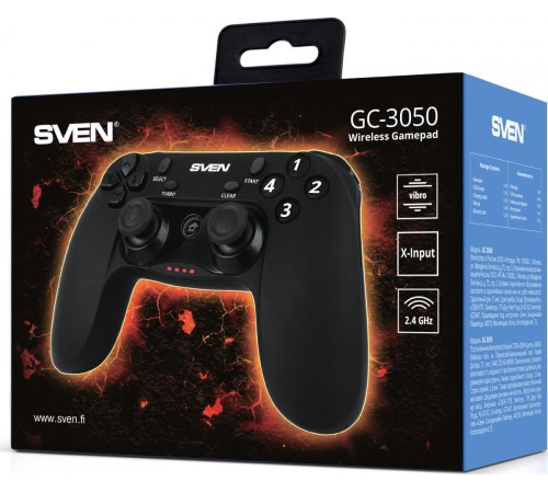 Беспроводной геймпад SVEN GC-3050 (13 кл. 2 мини-джойстика, D-pad, Soft Touch, PC/PS3/Xinput) Беспроводной геймпад SVEN GC-3050 (13 кл. 2 мини-джойстика, D-pad, Soft Touch, PC/PS3/Xinput)
