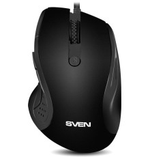 Мышь SVEN RX-113  (5+1кл. 800-2000DPI,  Soft Touch, каб. 1,5м, блист.) USB чёрная
