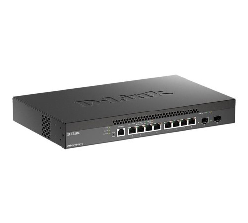 коммутатор D-Link PROJ Настраиваемый L2+ коммутатор, 8x10GBase-T, 2x10GBase-X SFP+, CLI, консольный порт RJ-45