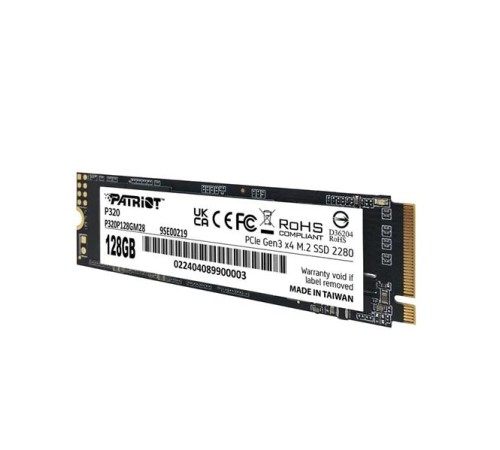 твёрдотельный накопитель Patriot SSD P320 128GB M.2 2280 NVMe PCIe 3.0 x4 R1600/W1000 TBW 60TB 3D NAND