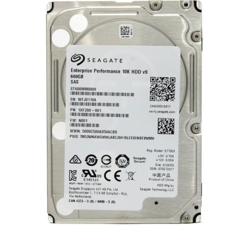 Жесткий диск/ HDD Seagate SAS 600Gb 2.5"""" Enterprise Performance 10K 128MB  1 year warranty