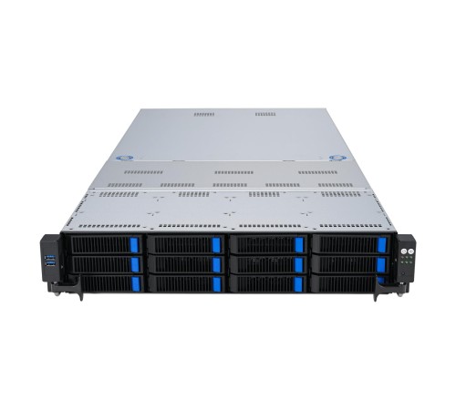 Серверная платформа/ ASUS RS720-E11-RS12U, 2U, 2 x LGA4677,  32 DIMM DDR5, 12=8 x NVMe/SAS*/SATA + 4 NVMe/SATA hs, 2 x M.2 slot, 2 x 10Gbe (X710) RJ45 port,Up to 8 slots PCIe 5.0, 1 x OCP 3.0, 1+1 1600W