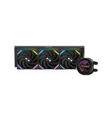 Водяное охлаждение для процессора/ Water Cooling System SAMA Q60 Black (360mm, LED temp., Black, ARGB/ Fans: 3x120mm, 86CFM, 30dBA, 2600RPM/ Pump height 64mm, 30dBA, 2800RPM, Rad thickness 27mm/ S: 1851, 1700, 1200, 20XX, 115X, AM5, AM4)