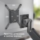 Кронштейн для мониторов ONKRON/ 17-57" ГАЗЛИФТ макс 200*200 наклон -20"/+60", поворот +90° ~-90°, угол вращения VESA 180", 2 колена, вылет от основания 0-585мм, вертик перемещение 325-655мм, вес 2-27кг, портретная/альбомная ориентация,