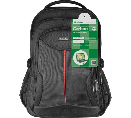 Defender Рюкзак для ноутбука Carbon 15.6" черный, органайзер
