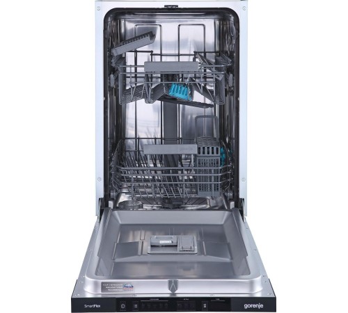 Встраиваемая посудомоечная машина GORENJE/ Встраиваемая, узкая, Класс энергопотребления: A+++, TotalDry: автооткрывание дверцы, Мотор Inverter PowerDrive, Конструкция: Полностью интегрируемая, Ширина: 448 мм, Высота: 815 мм