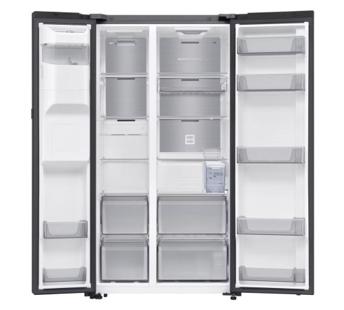Холодильник Samsung/ Volume: 634l. HxWxD: 178 X 91 X 72 cm. Color: Black graphite. Total No Frost with multithreaded All-Around Cooling. Metal Cooling cooling in the refrigerator and freezer. Internal digital display. Automatic door opening. LED lighting Холодильник Samsung/ Volume: 634l. HxWxD: 178 X 91 X 72 cm. Color: Black graphite. Total No Frost with multithreaded All-Around Cooling. Metal Cooling cooling in the refrigerator and freezer. Internal digital display. Automatic door opening. LED lighting