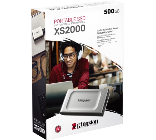 Твердотельный накопитель/ Kingston External SSD XS2000, 2000GB, Type-C, USB 3.2 Gen 2x2, R/W 2000/2000MB/s, IP55, 70x33x14mm, Silver (60 мес) Твердотельный накопитель/ Kingston External SSD XS2000, 2000GB, Type-C, USB 3.2 Gen 2x2, R/W 2000/2000MB/s, IP55, 70x33x14mm, Silver (60 мес)