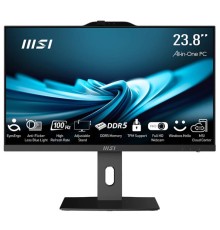 Моноблок MSI Pro AP242P 14M AiO 23,8" FHD(1920x1080)IPS AG Non-touch, Core i3-14100 (3.5GHz), 8Gb DDR5 (1x8Gb),256GB SSD, Intel UHD,WiFi,BT,camera,WirelessKB&mouse Eng/Rus,noOS,1y w-ty,Black