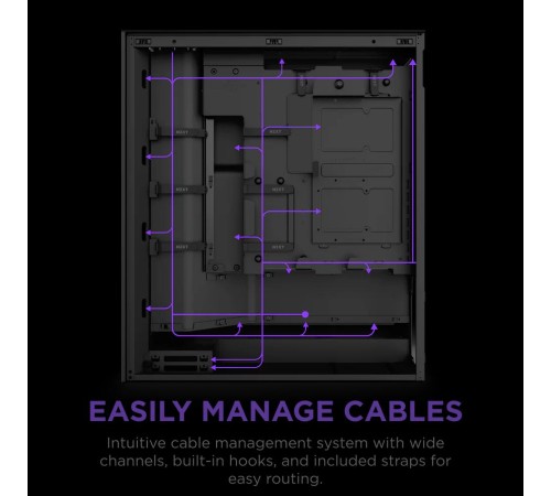 Корпус без блока питания/ Case NZXT H7 Flow RGB, Midi-Tower, TG, 3x120mm RGB, 2xUSB-A 3.2 + 1xUSB-C 3.2, E-ATX, ATX, mATX, mITX Black