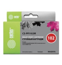 -/ Картридж струйный Cactus CS-PFI102M пурпурный (130мл) для Canon IP iPF500/iPF600/iPF700/MFP M40/iPF7