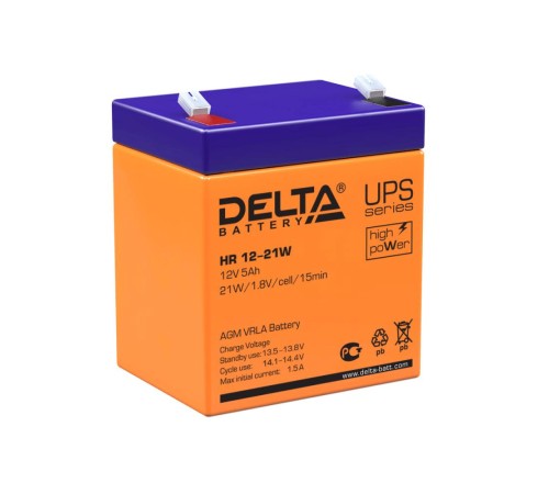 Аккумуляторная батарея DELTA BATTERY HR 12-21 W (12 В/5 Ач) Аккумуляторная батарея DELTA BATTERY HR 12-21 W (12 В/5 Ач)