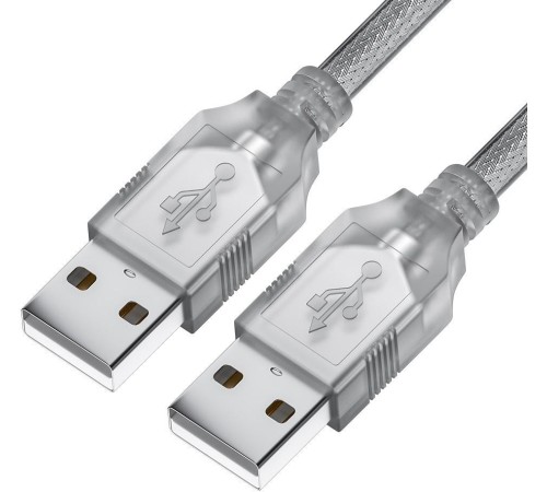 GCR Кабель 0.3m USB 2.0, AM/AM, прозрачный, 28/28 AWG, экран, армированный, морозостойкий, GCR-UM3M-BB2S-0.3m