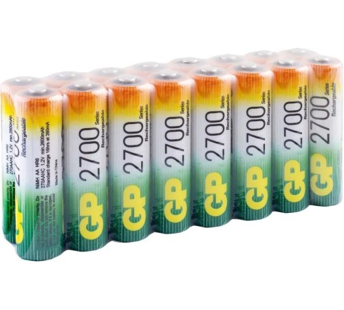 Перезаряжаемые аккумуляторы GP 270AAHC AA, емкость 2650 мАч - 16 шт. впленке