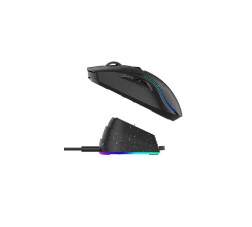Мышь игровая беспроводная Dareu A950 Black (черный), DPI 400/800/1600/3200/6400/12000, подключение Tri-mode: проводное+2.4GHz+BT, встроенный аккумулятор 930mAh, зарядная станция, подсветка RGB, размер 123x64x39мм Мышь игровая беспроводная Dareu A950 Black (черный), DPI 400/800/1600/3200/6400/12000, подключение Tri-mode: проводное+2.4GHz+BT, встроенный аккумулятор 930mAh, зарядная станция, подсветка RGB, размер 123x64x39мм