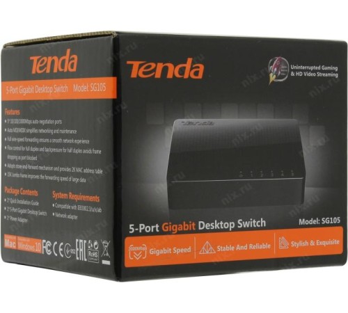 Коммутатор/ Tenda  v4.0 5-Port Gigabit Ethernet Switch