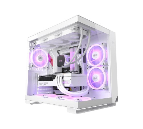 Корпус без блока питания/ Case PCCooler C3T500 ARGB WH, Midi-Tower, TG, 6x120mm ARGB, 1xUSB-C 3.1 + 2xUSB-A 3.0, ATX, mATX, mITX White