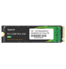 Твердотельный накопитель Apacer SSD AS2280P4U 2TB M.2 2280 PCIe Gen3x4, R3500/W3000 Mb/s, 3D NAND, MTBF 1.8M, NVMe, 1300TBW, Retail, 5 years (AP2TBAS2280P4U-1)