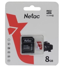 Носитель информации Netac P500 ECO 8GB MicroSDHC C10 up to 20MB/s, retail pack with SD Adapter