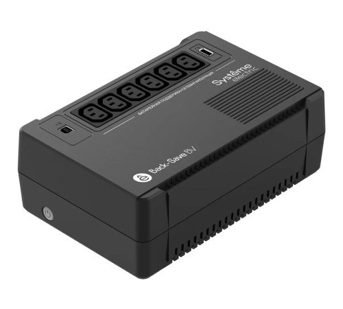 ИБП Systeme Electric Back-Save BV 600 ВА, автоматическая регулировка напряжения, 6 розеток С13, 230 В, 1 USB Type-A